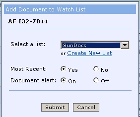 Add Document to Watch List